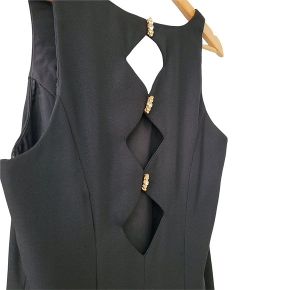 LA bridal vintage long cocktail dress crystal keyhole embellishment formal SZ 12 - Picture 5 of 10